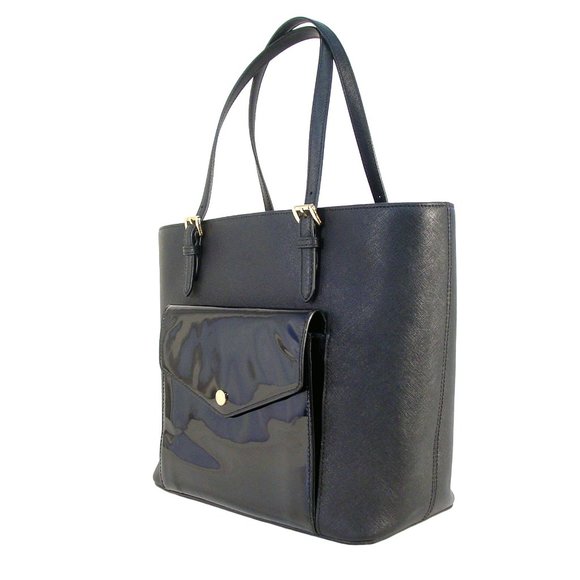 MICHAEL KORS Jet Set Patent Pocket Saffiano Tote - Picture 4 of 10